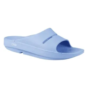OOFOS OOahh Slide Sandal Neptune Blue Recovery Slip-On Comfort M8/W10