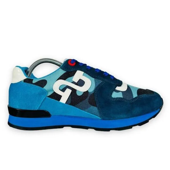 OPP France Lace-up Paint Sneakers &quot;Blue Camo&quot; Men's 8.5 Women's 10