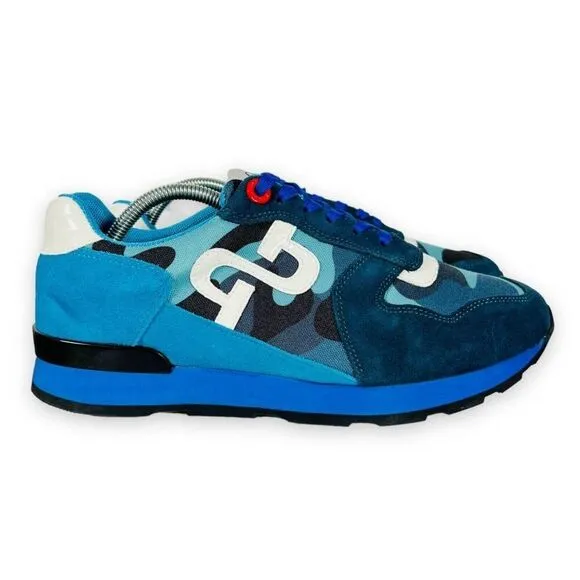 OPP France Lace-up Paint Sneakers &quot;Blue Camo&quot; Men's 8.5 Women's 10