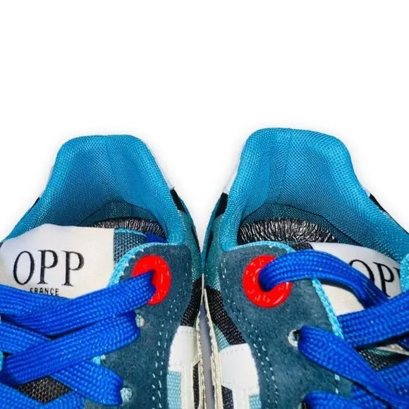 OPP France Lace-up Paint Sneakers &quot;Blue Camo&quot; Men's 8.5 Women's 10