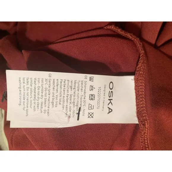 Oska Lagenlook Rust Maxi Dress Minimalist Perfection ~ Sz 2 M/ L