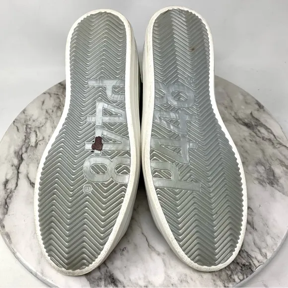 P448 John Black Floral Leather Low Top Sneakers 40/9-10 Casual Preppy Athleisure