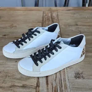 P448 John Leopard Accent White Sneakers