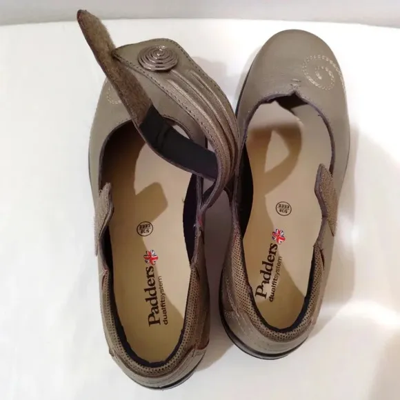 Padders Leather Mary Jane Pewter Poem US 7 EEE Wide (UK 5, EU 38) Padded Insoles