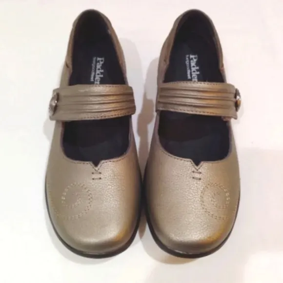 Padders Leather Mary Jane Pewter Poem US 7 EEE Wide (UK 5, EU 38) Padded Insoles