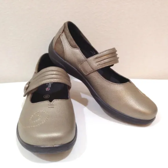 Padders Leather Mary Jane Pewter Poem US 7 EEE Wide (UK 5, EU 38) Padded Insoles