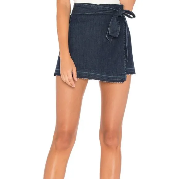 PAIGE Anette Wrap Skirt - Size Medium - Color: Dark Navy in Thorn