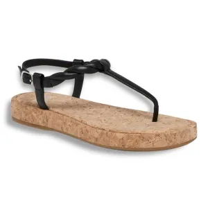 PAIGE Dawn T Strap Slingback Sandals in Black Leather Size 8.5