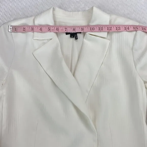 Paige Rosette Double Breasted White Pinstripe Power Blazer