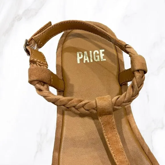 PAIGE Women's Toffee‎ Drew Braided Thong Sandals, Size 6