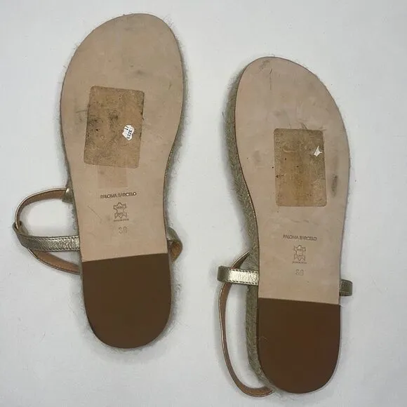 Paloma Barcelo Leather Strap Woven Ankle Strap Womens Sandals Size 36