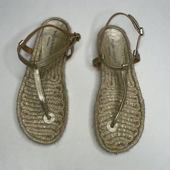 Paloma Barcelo Leather Strap Woven Ankle Strap Womens Sandals Size 36