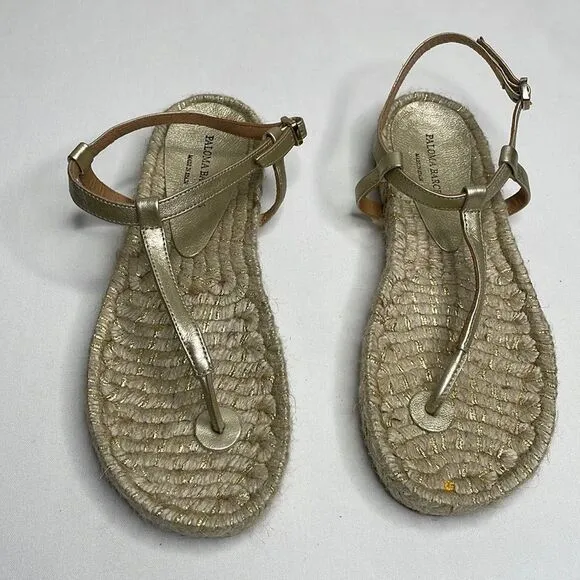 Paloma Barcelo Leather Strap Woven Ankle Strap Womens Sandals Size 36