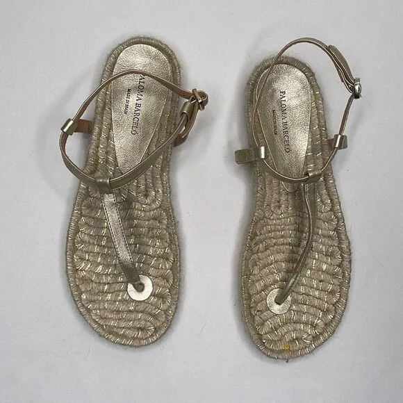 Paloma Barcelo Leather Strap Woven Ankle Strap Womens Sandals Size 36