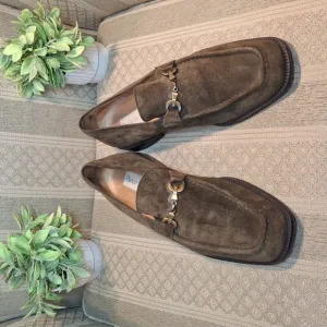 Paolo DeMarco Suede Loafers Dark Olive Green