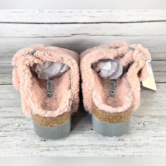 Papillio Birkenstock Arizona Big Buckle Teddy Shearling Sandals EU 37 6-6.5