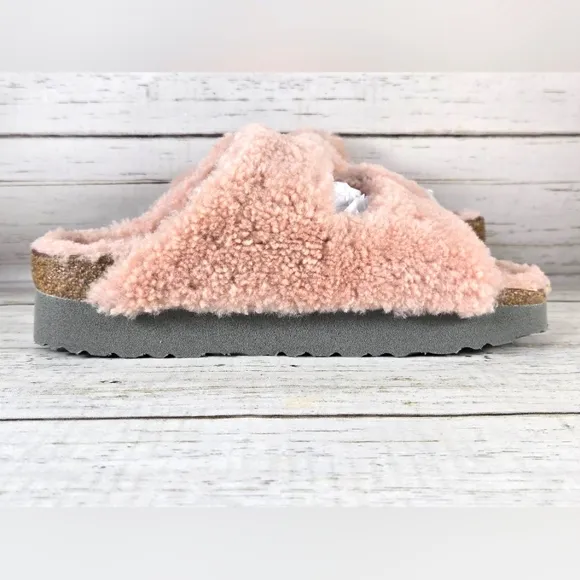 Papillio Birkenstock Arizona Big Buckle Teddy Shearling Sandals EU 37 6-6.5