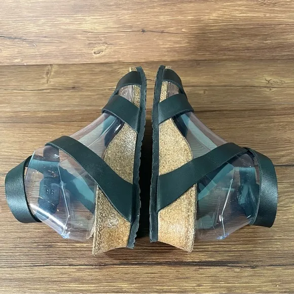 PAPILLIO By Birkenstock Black Leather Ankle Strap Sandals Women’s Size 6 (37)
