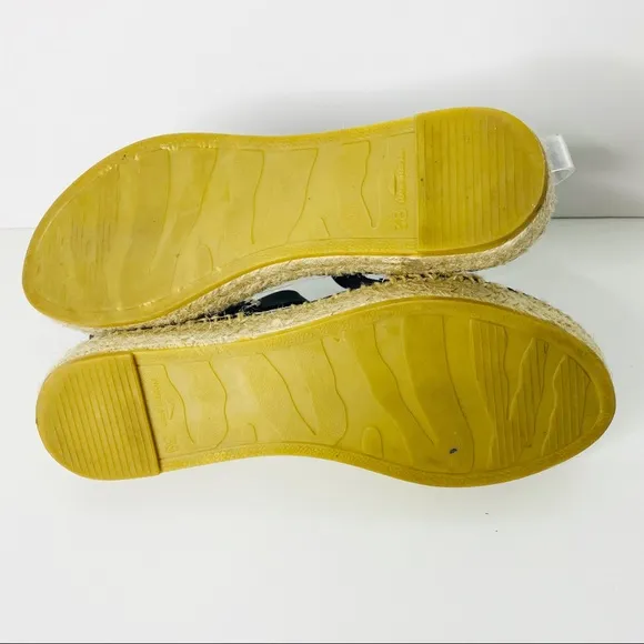 Paseart Espadrille Platform Sandals Black Tan 8