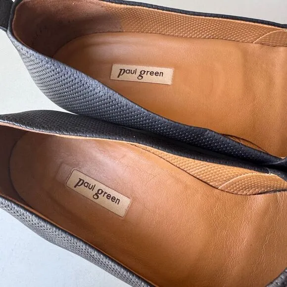 Paul Green Naomi Black Loafers Flats Women's Size 8.5US or 6UK Dotted Leather