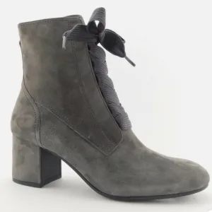 Paul Green Tracy Gray Suede Victorian Style Lace Up Boots