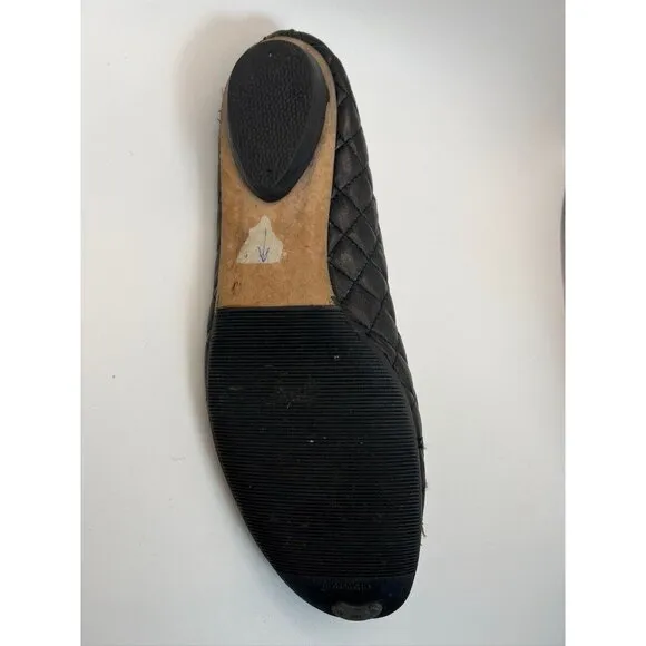 Paul Mayer Attitudes Ballet Flat Women 6.5 Leather Quilted Black