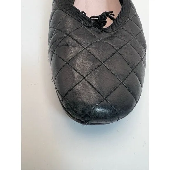 Paul Mayer Attitudes Ballet Flat Women 6.5 Leather Quilted Black