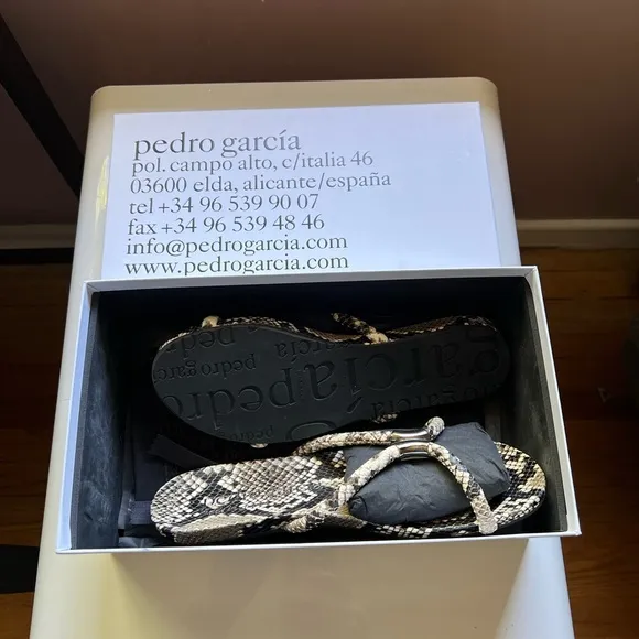 Pedro Garcia Geminy Python Print Sandals