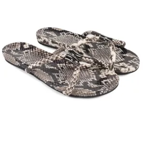 Pedro Garcia Geminy Python Print Sandals