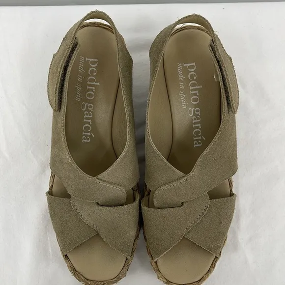 Pedro Garcia Tan Espadrilles with Suede Straps SIZE 8.5
