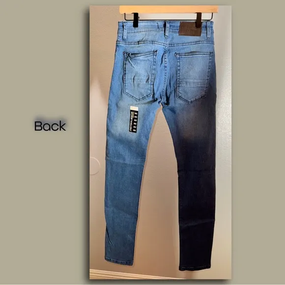 Petroleros Brand Super Skinny Stretch Jeans | Size 30x32 | Two-Tone Fade Denim