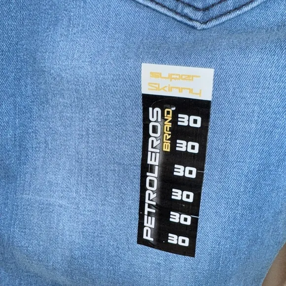 Petroleros Brand Super Skinny Stretch Jeans | Size 30x32 | Two-Tone Fade Denim
