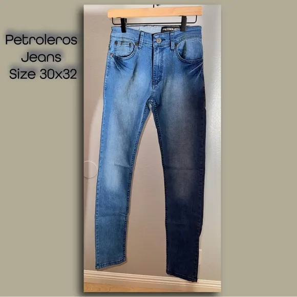 Petroleros Brand Super Skinny Stretch Jeans | Size 30x32 | Two-Tone Fade Denim