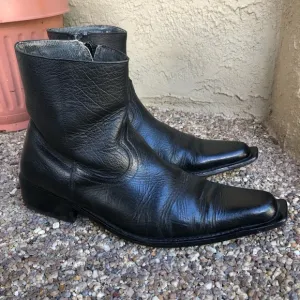 Pierre Mondy Black Leather Boots