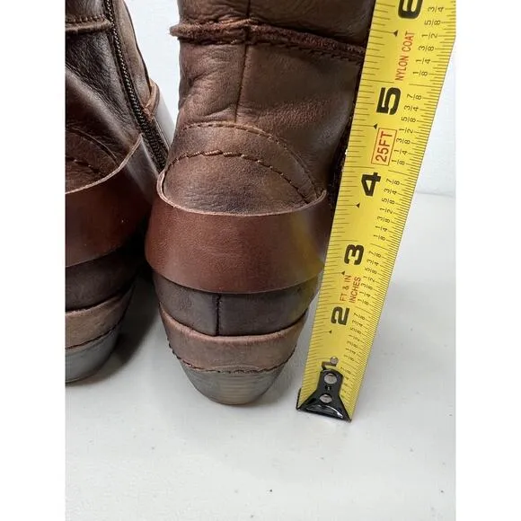 Pikolinos Boots Ankle Boots Buckle Brown Leather Women’s Size 37