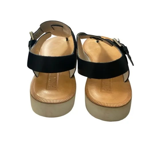 PIKOLINOS Flat Sandals Black Leather, NIB, size 8 (38 EU), $150