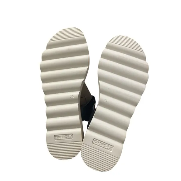 PIKOLINOS Flat Sandals Black Leather, NIB, size 8 (38 EU), $150