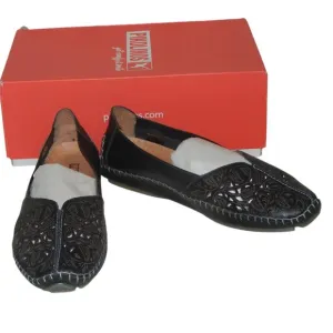 Pikolinos Jerez 578 Black Leather Slip On Loafers Size 40 US Size 9-9.5 NIB