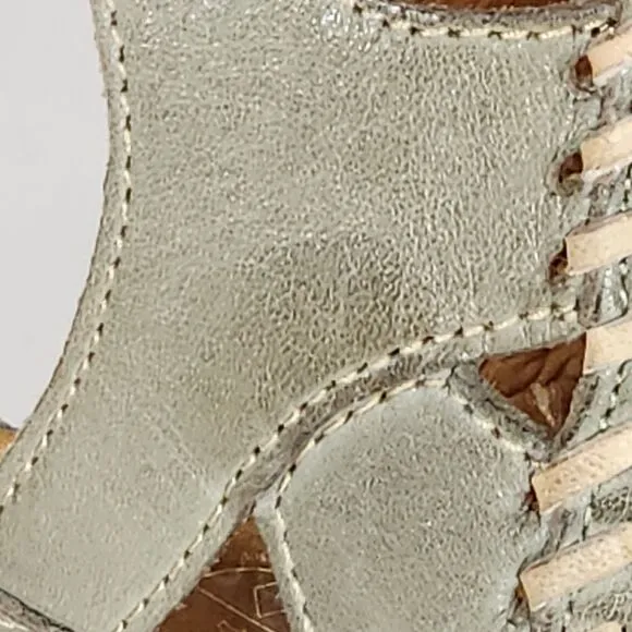 Pikolinos Womens Vallarta green brown cream Leather T-Strap Sandals Size EU 37