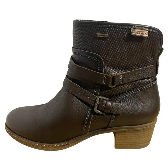 Pikolinos Womens Zaragoza Leather Ankle Boots size 40 EU 9.5 US Dark Brown