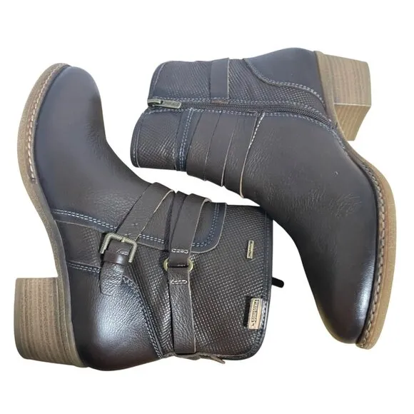 Pikolinos Womens Zaragoza Leather Ankle Boots size 40 EU 9.5 US Dark Brown