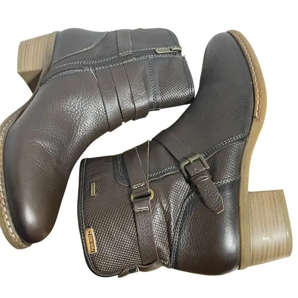 Pikolinos Womens Zaragoza Leather Ankle Boots size 40 EU 9.5 US Dark Brown