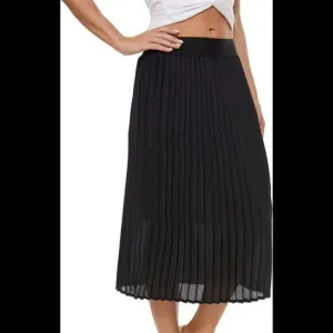 Pleated Midi Skirt,High Waist Swing Boho Pleated Elastic A-line Long Skirts