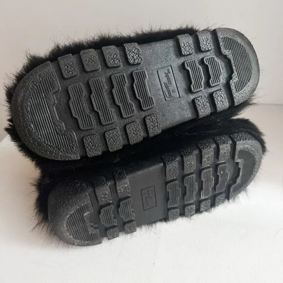 Point Nord Black Goat Skin Fur Trapper Boots with Fleece Liners 11 men's