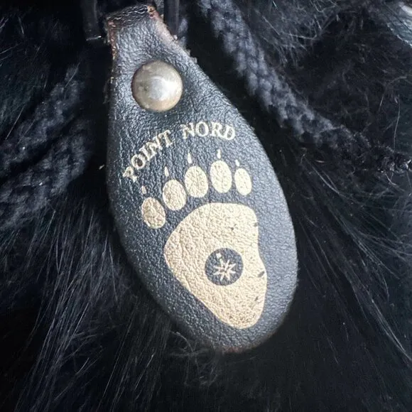 Point Nord Black Goat Skin Fur Trapper Boots with Fleece Liners 11 men's