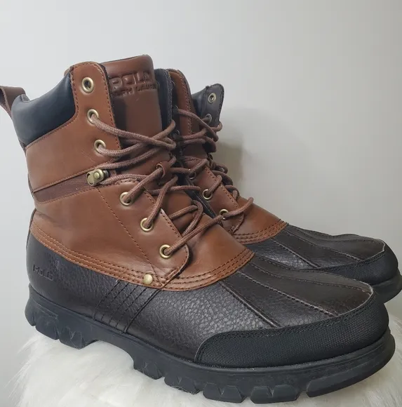 POLO RALPH LAUREN Cain Brown Duck Fleece Lined Lace Up High Boots Size 13D Men