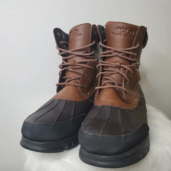POLO RALPH LAUREN Cain Brown Duck Fleece Lined Lace Up High Boots Size 13D Men