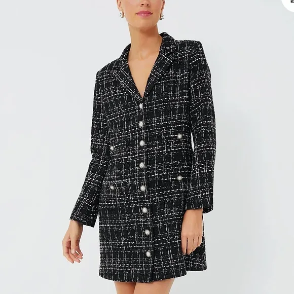 POMANDER PLACE Black Tweed Stacie Dress
