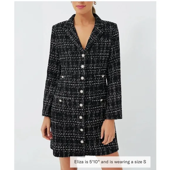 POMANDER PLACE Black Tweed Stacie Dress