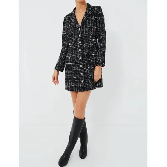 POMANDER PLACE Black Tweed Stacie Dress